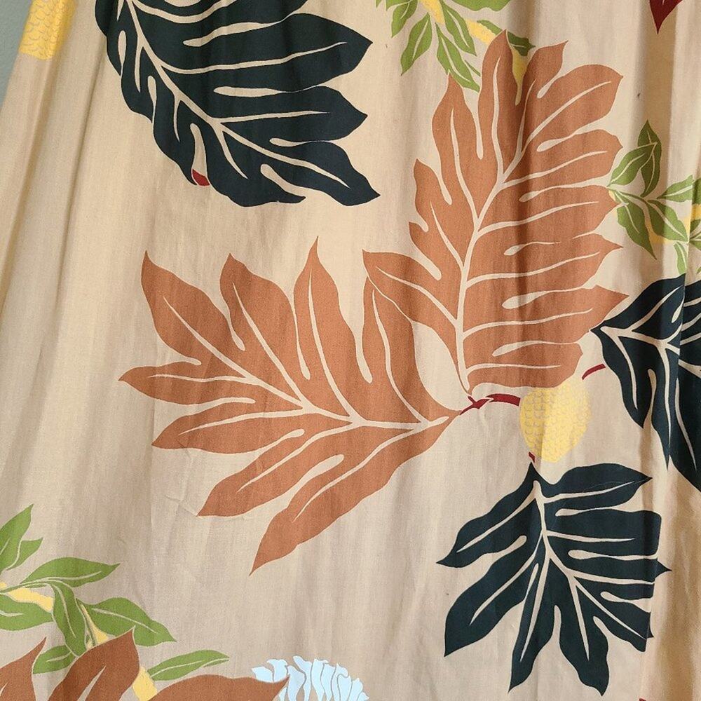 Vintage Rainbow Hawaii Two-Tiered Ruffle Brown Multi Color Maxi Dress Large - Picture 4 of 11